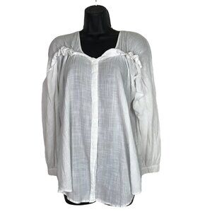 See By Chloe White 100% Cotton Button  Down Blouse Size M